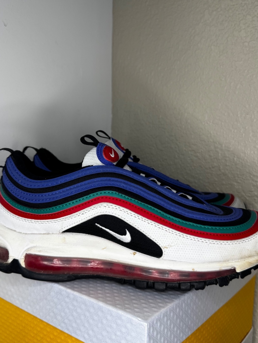 Nike Air Max 97 GS CW7013-100 White Multi Color Youth 7Y Women’s 8.5